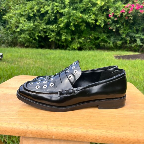 3.1 Phillip Lim Alexa Eyelet Stud Penny Loafer in Black Size 7.5 - Picture 3 of 7